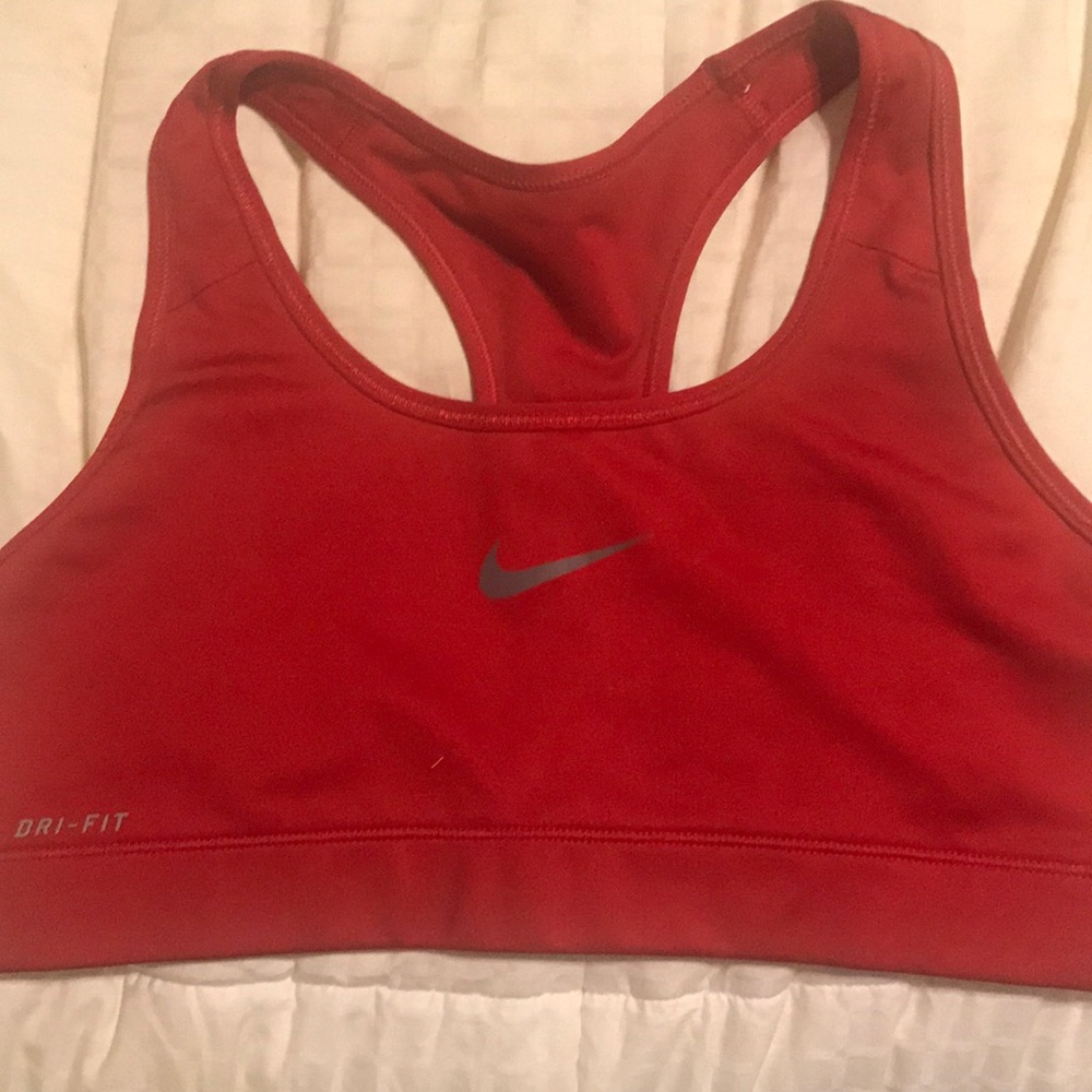 Red Nike sports bra